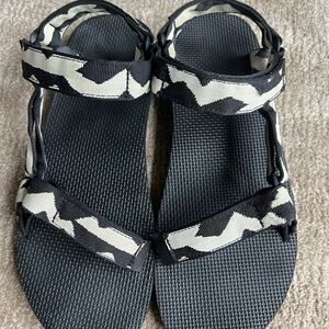 Teva Black and White Patterned Sandals